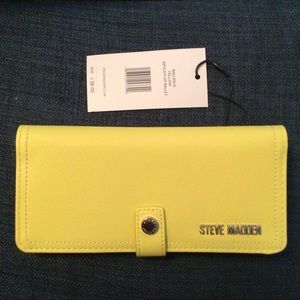 Steve Madden Yellow Bifold Flap Wallet